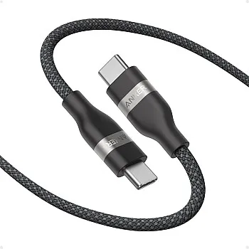 كابل USB نوع C من انكر سلك مضفر معاد تدويره 240 وات 1.8 متر بمنفذ إلى شحن سريع النوع لايفون 15 - برو بلس ماكس وماك بوك وايباد اير 4 وجالاكسي S23 والم