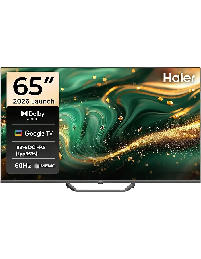 تلفزيون ذكي 65 بوصة بدقة 4 كيه الترا اتش دي QLED مع ريسيفر مدمج، أسود - H65S80F من هاير