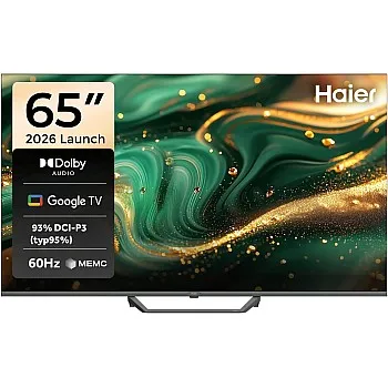 تلفزيون ذكي 65 بوصة بدقة 4 كيه الترا اتش دي QLED مع ريسيفر مدمج، أسود - H65S80F من هاير