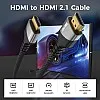 LENOK 8K HDMI Cable 2.1, 48Gbps Ultra High Speed HDMI Cable Braided Cord (4K@144Hz, 4K@120Hz, 8K@60Hz) HDCP 2.2&2.3 HDR 10 eARC ARC, Compatible with Switch 2/PS5/Laptop/Monitor/HDTV/- (2 M)