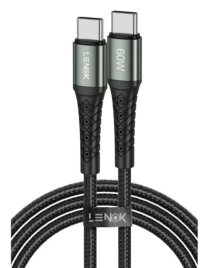 كابل شاحن USB C 60 واط نوع C إلى نوع C PD 3.0 (6.5 قدم/2 متر) من لينوك، متوافق مع ايفون 15/15 برو/سامسونج جالاكسي S23/22/Z فولد/Z فليب/جوجل بيكسل 7/ماك بوك اير