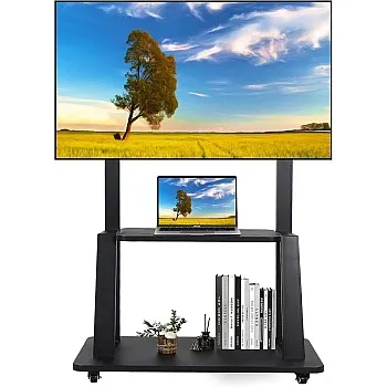 حامل تلفزيون متحرك من مايبرو، حامل أرضي دوار للشاشات المسطحة، شاشة عرض LCD/ال اي دي/او ال اي دي 32-70 بوصة، لوح ذكي قابل للتحريك يتحمل حتى 100 رط