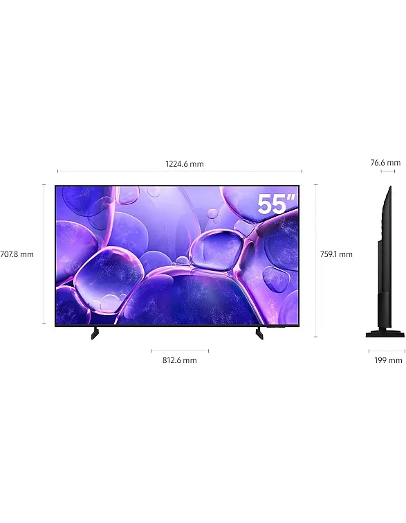 تلفزيون LED 55 بوصة بمعالج كريستال ودقة 4K موديل UA55U8000FUXEG من سامسونج، تيتان جراي