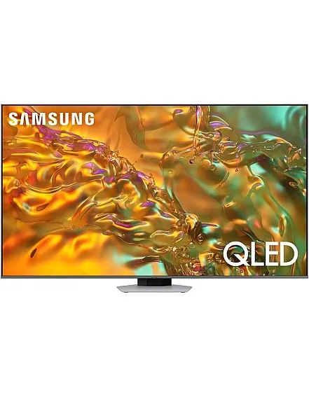 تلفزيون سامسونج 55 بوصة بمعالج كوانتوم ودقة 4K QLED، لون اكليبس سيلفر، QA55Q80DAUXEG [موديل 2024]