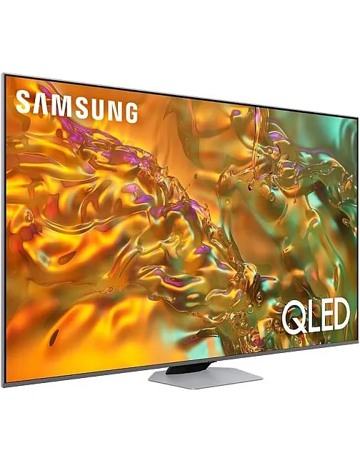 تلفزيون سامسونج 55 بوصة بمعالج كوانتوم ودقة 4K QLED، لون اكليبس سيلفر، QA55Q80DAUXEG [موديل 2024]