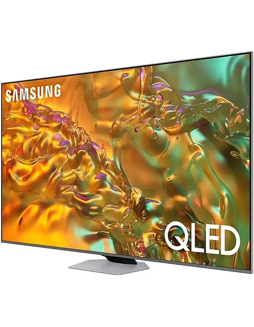 تلفزيون سامسونج 55 بوصة بمعالج كوانتوم ودقة 4K QLED، لون اكليبس سيلفر، QA55Q80DAUXEG [موديل 2024]