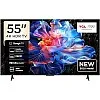 تلفزيون ذكي 55 بوصة ليد 4K UHD HDR من تي سي ال| تلفزيون جوجل، 60 هرتز، HDR 10، معالج ايه اي بي كيو، صوت دولبي، ام اي ام سي، HDMI 2.1، بلوتوث 5.2، واي فاي 5،