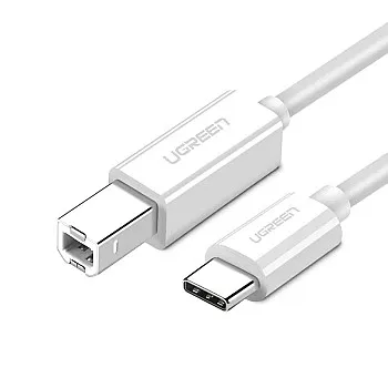 كابل نوع سي إلى USB-بي أبيض 1.5 متر من يوجرين 40417، (طابعة، كاميرا)