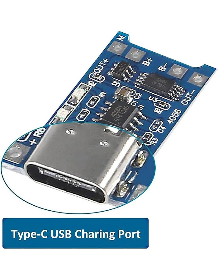 5pcs TP4056 Type-C USB 5V 1A 18650 Lithium Battery Charger Module with Dual Protection Function + 5pcs 18650 Battery Holder
