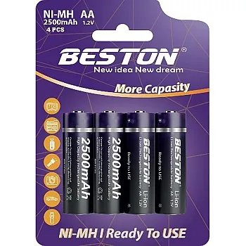 AA BESTON Rechargeable Battery - 2500mAh Type AA (4 Pack)