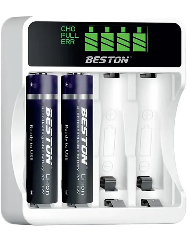 BESTON C9026L Fast Charging Charger with LCD Display 4 AA 2500mAh 1.2 Ni-MH