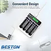 BESTON C9026L Fast Charging Charger with LCD Display 4 AA 2500mAh 1.2 Ni-MH
