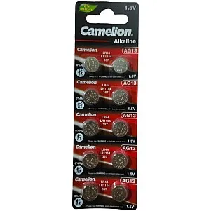 Button Cell Battery Alkaline camelione AG13 LR44 A76 357 LR1154 - (pack of 10 batteries)
