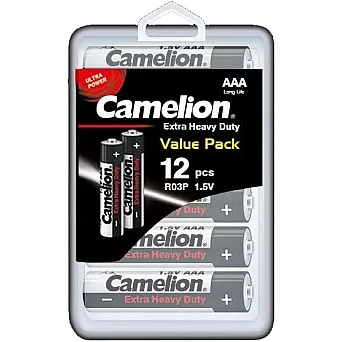 Camelion Extra Heavy Duty AAA Zinc-Carbon Batteries – (Pack of 12)