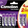 Camelion Ultra Alkaline Batteries LR6 AA Mignon – Powerful, versatile, long-lasting - 4+2 Free Pack