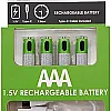 Geniuselectronic Rechargeable AAA Batteries 1.5V 750mWh USB Lithium ion Rechargeable AAA Battery with USB Type C Charging Cable, High Capacity Fast Charge, 1200 Cycles Constant Output, Protection (4)