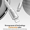 Joyroom S-A51 Cutting-Edge 30W USB-C to Lightning Fast Charging Cable; High-Speed 480Mbps Data Sync Lead with Premium Tinned Copper Core; Durable 1.2m Aesthetic Charging Cable for iPhone – Light Gray.