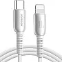 Joyroom S-A51 Cutting-Edge 30W USB-C to Lightning Fast Charging Cable; High-Speed 480Mbps Data Sync Lead with Premium Tinned Copper Core; Durable 1.2m Aesthetic Charging Cable for iPhone – Light Gray.