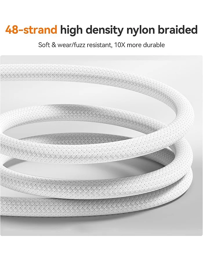 Joyroom S-A51 Cutting-Edge 30W USB-C to Lightning Fast Charging Cable; High-Speed 480Mbps Data Sync Lead with Premium Tinned Copper Core; Durable 1.2m Aesthetic Charging Cable for iPhone – Light Gray.