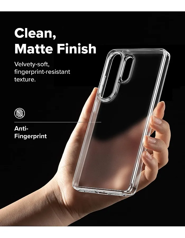Ringke Fusion Case for Samsung Galaxy S26 Ultra [Velvet Anti-Fingerprint Coating] Translucent Matte Protective Case with Shockproof Bumper - Matte Clear