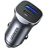 UGREEN PD 24W Car Charger Fast Charging for iPhone 13 Dual USB Ports Car Adapter Type C Compatible with iPhone 13 Pro/13 Pro Max/13/13 mini/12 Pro Max, iPad 9,iPad mini 6,Samsung S21,Huawei Mate20,etc