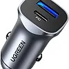 UGREEN PD 24W Car Charger Fast Charging for iPhone 13 Dual USB Ports Car Adapter Type C Compatible with iPhone 13 Pro/13 Pro Max/13/13 mini/12 Pro Max, iPad 9,iPad mini 6,Samsung S21,Huawei Mate20,etc