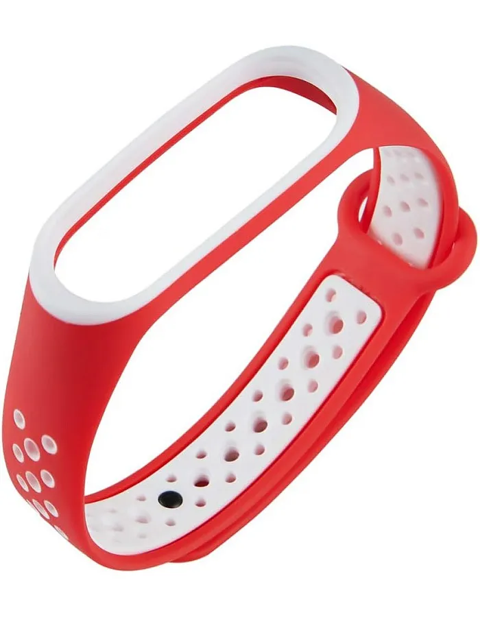 KOMI Straps compatible with Xiaomi mi Band 4 / mi band 3, Colorful Women Men Silicone Fitness Sports Replacement Band(red/white)