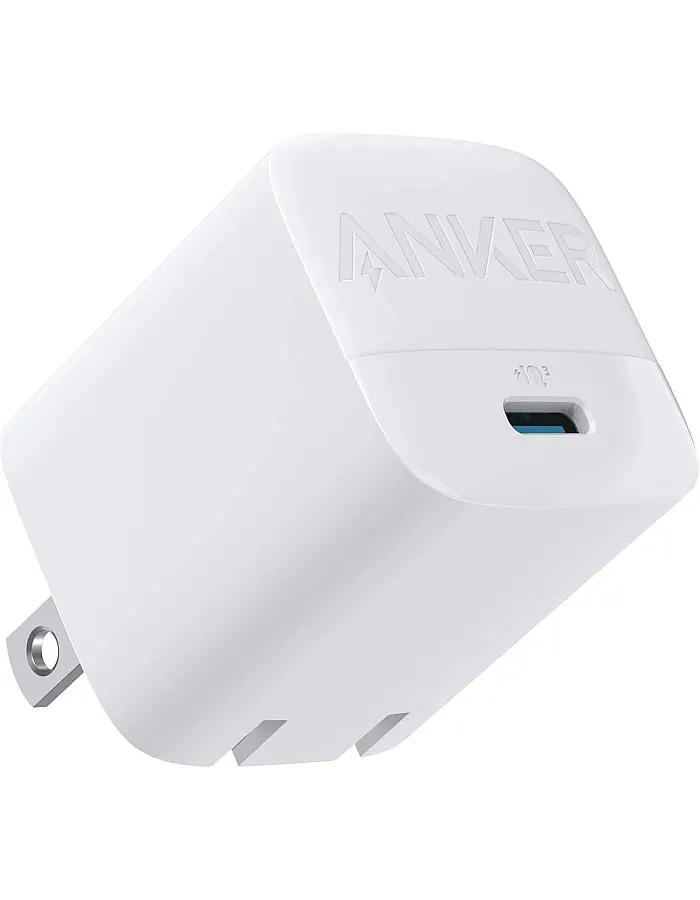 Anker 313 GaN 30W Foldable Charger PIQ 3.0 Durable Compact Fast Charger for iPhone 15/15 plus/15 Pro/15 Pro Max/14/13, Galaxy, Pixel 6/7, iPad/iPad Mini (Cable Not Included) (White)