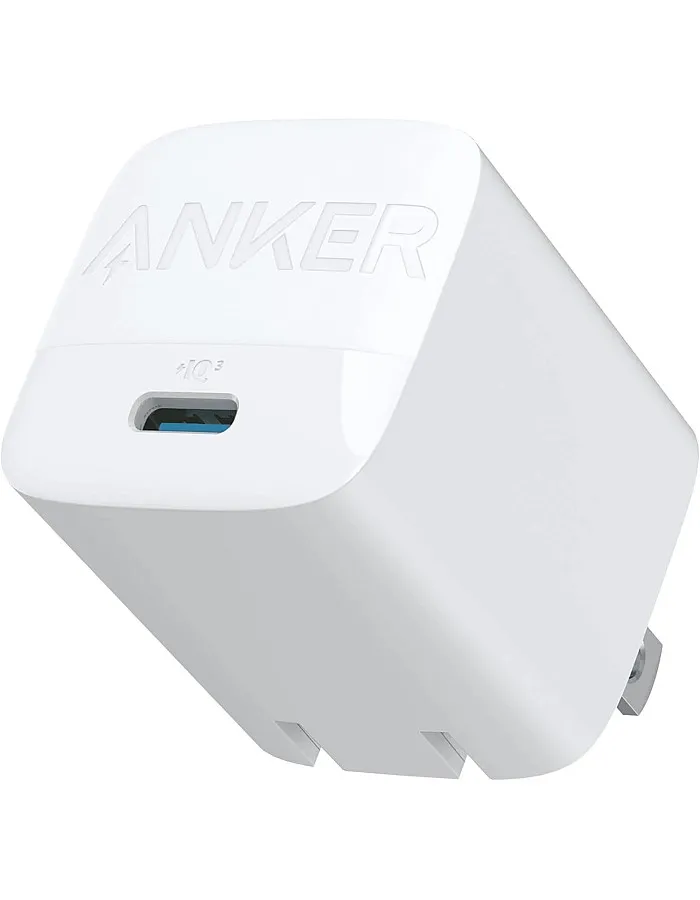 Anker 313 GaN 30W Foldable Charger PIQ 3.0 Durable Compact Fast Charger for iPhone 15/15 plus/15 Pro/15 Pro Max/14/13, Galaxy, Pixel 6/7, iPad/iPad Mini (Cable Not Included) (White)