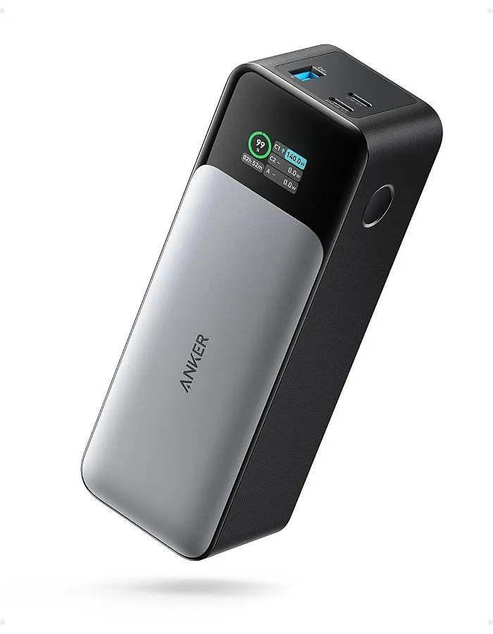 Anker 737 Power Bank (PowerCore 24K), 24,000mAh 3-Port Portable Charger with 140W Output, Smart Digital Display, Compatible with iPhone 13 Series, Samsung, MacBook, Dell, AirPods, and More