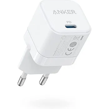 Anker PowerPort III 20W USB-C Power Supply Charging Cube Quick Charging Option, Compatible with iPhone 15/14/13/12 Series, Galaxy, Pixel 4/3, iPad/iPad Mini, White(Charging Cable Not Included)