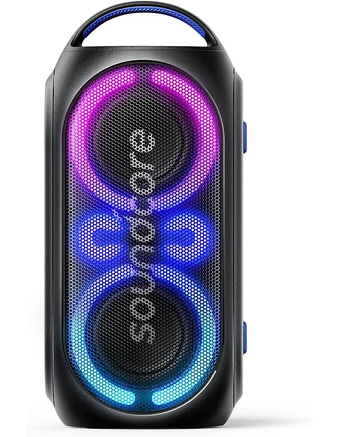 Anker Soundcore Rave Party 2 Portable Speaker, 120W Stereo, PartyCast 2.0, Light Show, IPX4 Water-Resistant, 16H Playtime, EQ & Bass Up for Party, Tailgating, Backyard, Black, 18 Months Warranty