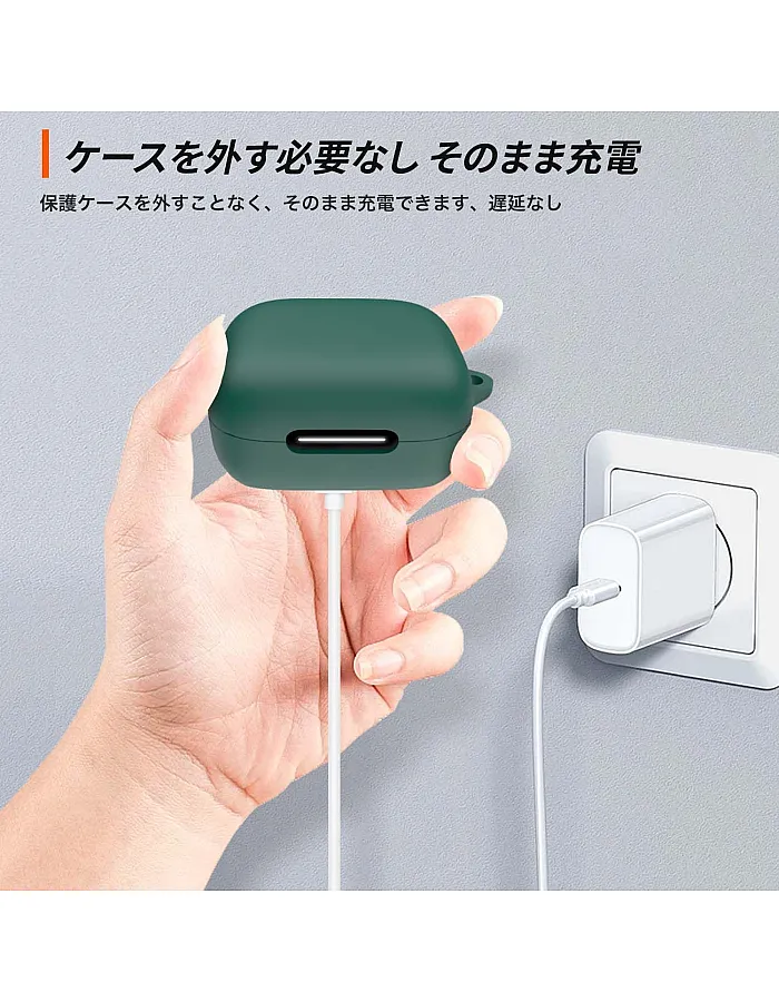 Dl3 Mobilak Compatible with Anker Soundcore R50i NC/Anker P30i Case Cover, Soft Silicone Shockproof Protective Case Wireless Earbuds with Carabiner, Front LED Visible (Green)
