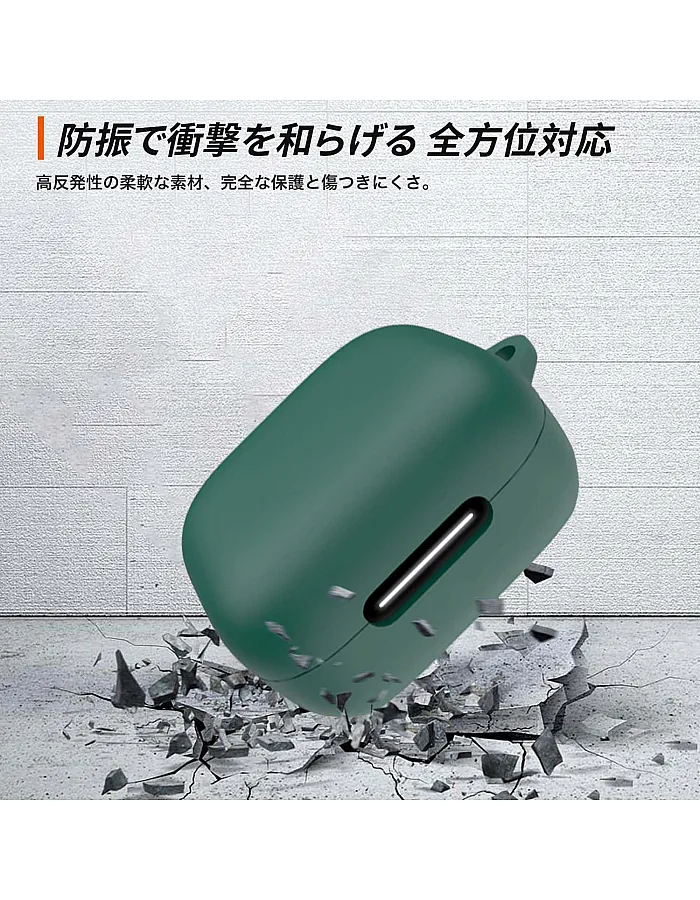 Dl3 Mobilak Compatible with Anker Soundcore R50i NC/Anker P30i Case Cover, Soft Silicone Shockproof Protective Case Wireless Earbuds with Carabiner, Front LED Visible (Green)