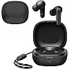 Dl3 Mobilak Compatible with Anker Soundcore R50i NC/Anker P30i Case Cover, Soft Silicone Shockproof Protective Case Wireless Earbuds with Carabiner, Front LED Visible (A-Black)