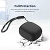 Dl3 Mobilak Compatible with Anker Soundcore R50i NC/Anker P30i Case Cover, Soft Silicone Shockproof Protective Case Wireless Earbuds with Carabiner, Front LED Visible (A-Black)
