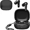 Dl3 Mobilak Compatible with Anker Soundcore R50i NC/Anker P30i Case Cover, Soft Silicone Shockproof Protective Case Wireless Earbuds with Carabiner, Front LED Visible (A-Black)