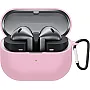 Dl3 Mobilak Compatible with Samsung Galaxy Buds3 FE/Galaxy Buds 3 FECase Cover, Soft Silicone Shockproof Protective Case Wireless Earbuds with Carabiner, Front LED Visible (Pink)