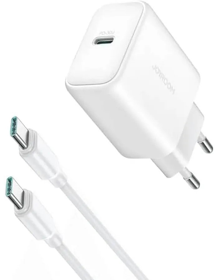 شاحن من جويروم بمنفذ USB متوافق مع آيفون 15 وسامسونج جالاكسي وجوجل بيكسل بمنفذ واحد بقوة 30 واط مع شحن سريع وباور ديليفري وتصميم مدمج