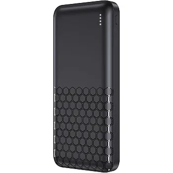 Matrix MK10 Power Bank, 10000mAh Li-Ion Polymer Battery, 12W Fast Charger, Slim Design, LED Indicator, Black