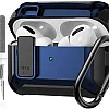 Olytop for Airpods Pro 2/1 Case Cover 2019/2022/2023, [Secure Lock] Armor Case for Apple Airpod Pros 2nd/1st Generation- Rugged Cool Protective Cover Men Shockproof Skin with Carabiner - Black/Blue