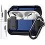 Olytop for Airpods Pro 2/1 Case Cover 2019/2022/2023, [Secure Lock] Armor Case for Apple Airpod Pros 2nd/1st Generation- Rugged Cool Protective Cover Men Shockproof Skin with Carabiner - Black/Blue