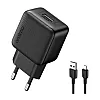 شاحن حائط سريع الشحن مع كابل ميكرو OCW-1111EM - محول طاقة USB صغير 2 امبير، توافق عالمي، شحن مستقر وآمن للموبايلات الذكية والتابلت والمزيد من اور