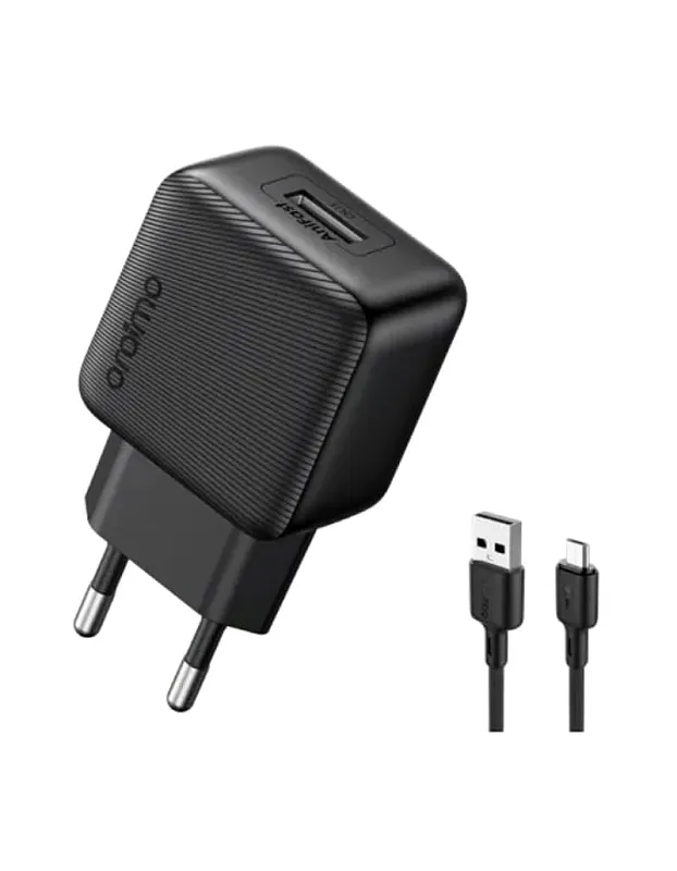 شاحن حائط سريع الشحن مع كابل ميكرو OCW-1111EM - محول طاقة USB صغير 2 امبير، توافق عالمي، شحن مستقر وآمن للموبايلات الذكية والتابلت والمزيد من اور