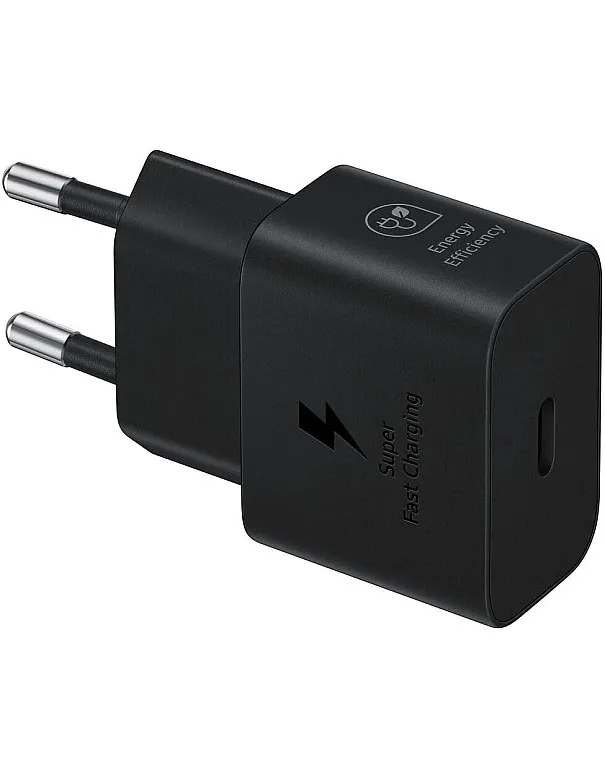 Samsung Fast Charger Adapter, Energy Efficient Charger, USB-C, 25 Watt, Black, EP-T2510N