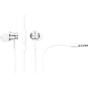 Xiaomi Piston in-Ear Headphones with High-Fidelity Sound, Built-in Microphone, and Comfortable Silicone Ear Tips in Matte Silver for an Enhanced Listening Experience and Clear Calls