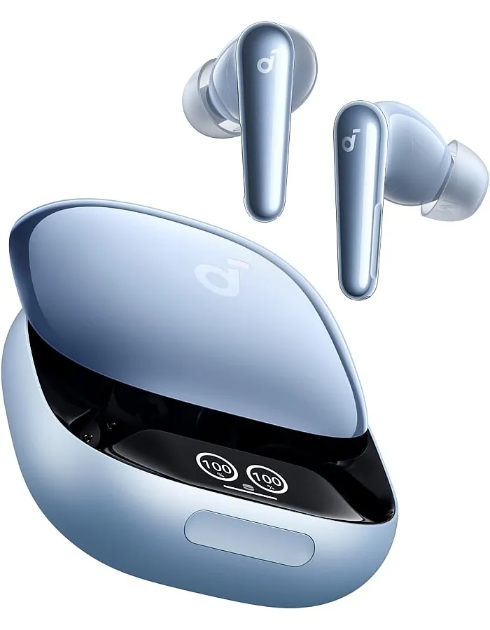 soundcore Liberty 4 Pro by Anker, Noise Cancelling Wireless Earbuds, 7-Sensor and Real-Time Adaptive Noise Cancelling, 2× Faster Charging, Clear Calls, Blue - 18 Months Warranty