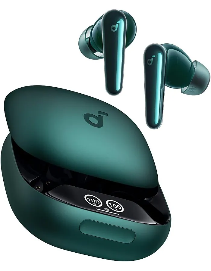 soundcore Liberty 4 Pro by Anker, Noise Cancelling Wireless Earbuds, 7-Sensor and Real-Time Adaptive Noise Cancelling, 2× Faster Charging, Clear Calls, Green - 18 Months Warranty