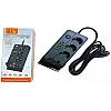 1080 Power Strip 3 Outlets 5 Vertical USB Ports with Wireless Charging Pad 2500W 220V 250V Detachable Switch Charging Station for Office Home 750℃ Flame Retardant (Black)