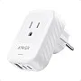 Anker European Travel Plug Adapter USB C 15W, International Power Plug with 2 AC Outlets, 2 USB C, and 1 USB A Port, Ideal for iPhone15, iPad Air, and More, Compact for Travel, Cruise (TUV Listed)